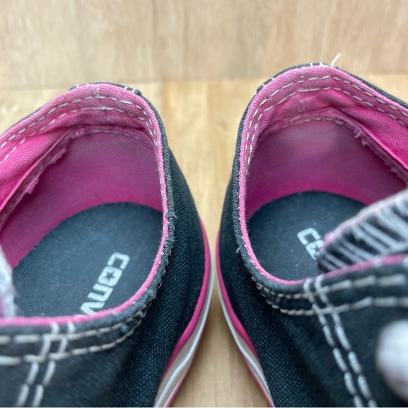 Converse All Star Low Tops Black Pink Sneakers Size 5 Junior - Picture 5 of 13